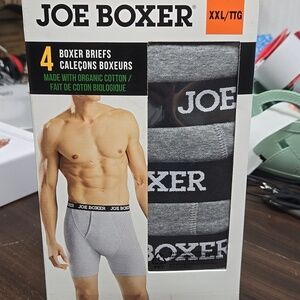 Joe Boxer Size XXL Grey 4 Pack of Organic Cotton Boxer Briefs